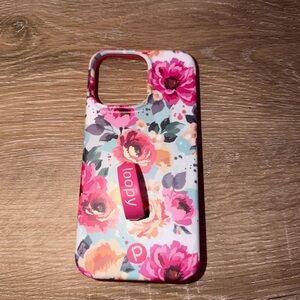 Loopy iPhone 14 Pro Max Case Floral Phone Case - Pink and Red